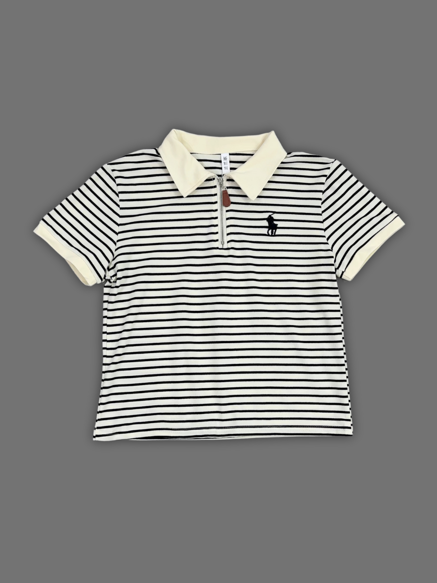 Polo t-shirt White black