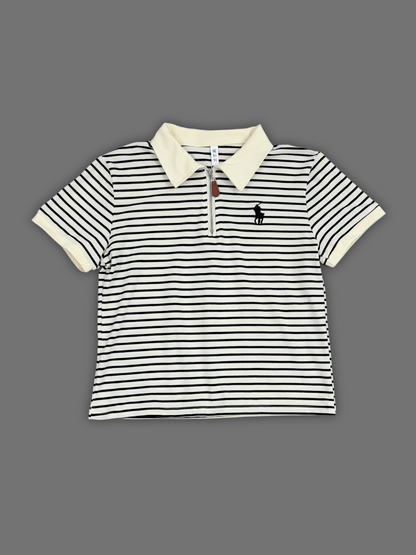 Polo t-shirt White black
