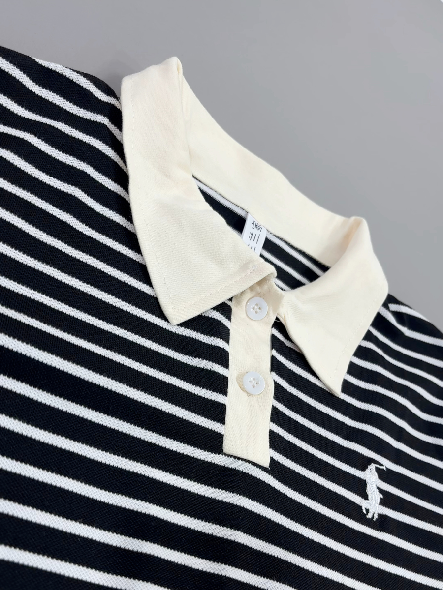 Polo t-shirt black white