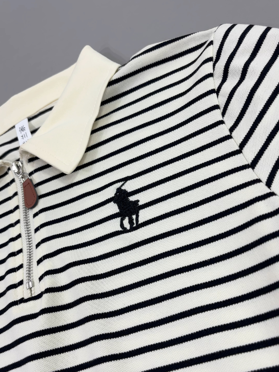 Polo t-shirt White black