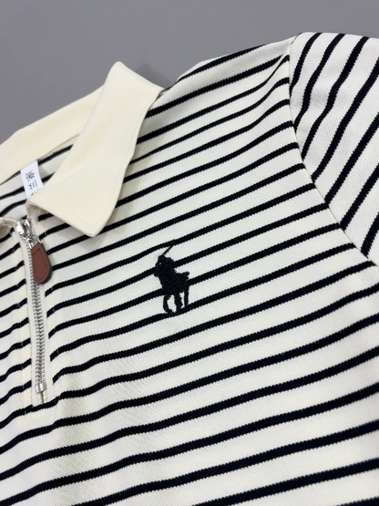 Polo t-shirt White black
