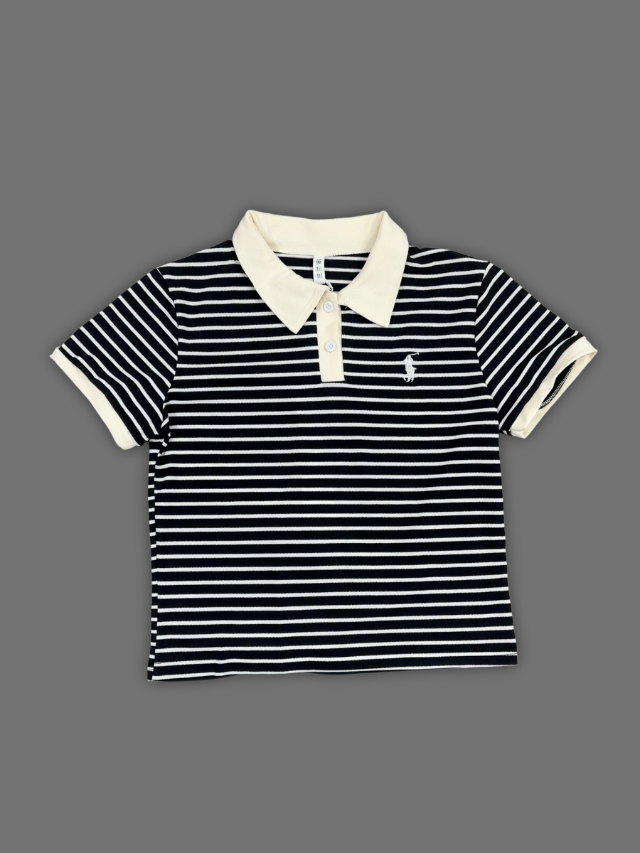 Polo t-shirt black white