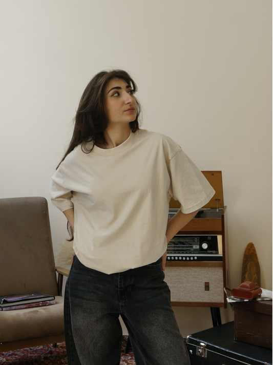Cream Wash T shirt
