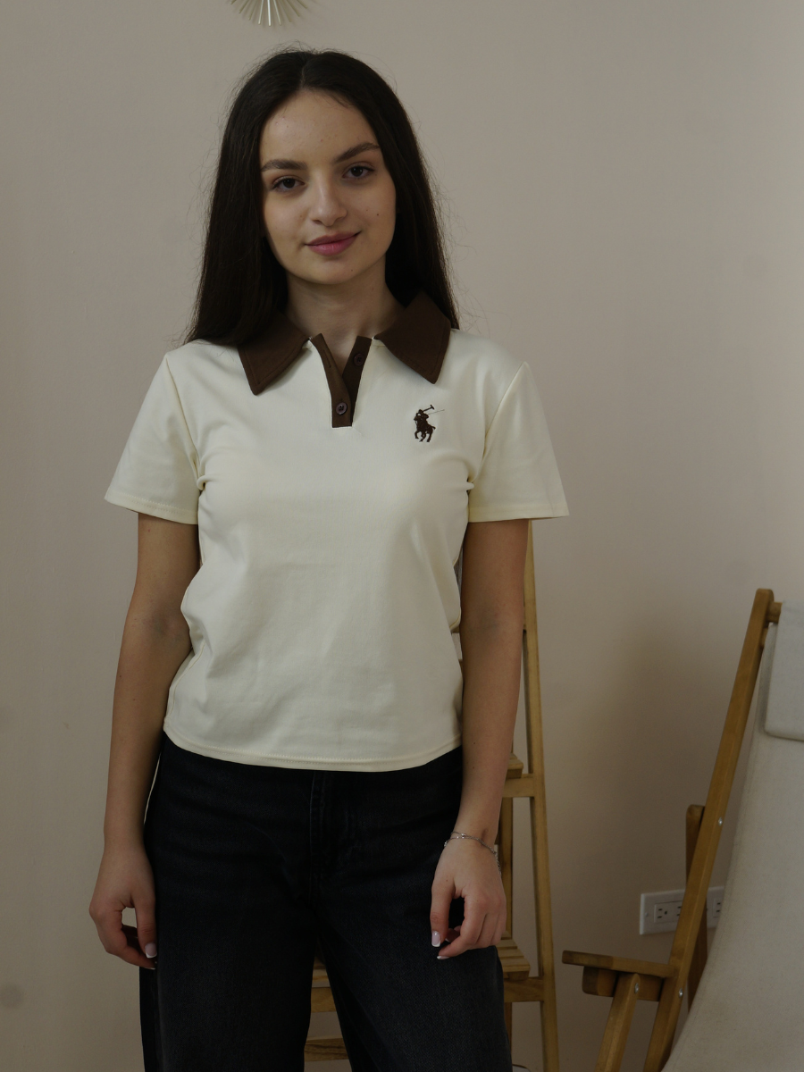 Polo t-shirt Cream